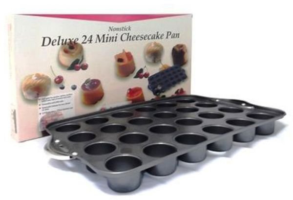 Deluxe Non-Stick 24 Holes Mini Cheese Cake/ Nonstick Mini Cheesecake Pan,24  Cup Removable Round Shape Cheese Cake Pan