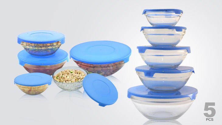 5pcs microwaveable glass bowl set - from MyKitchen.lk Order now and get ...